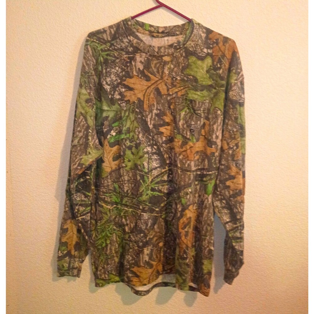 Mossy Oak Obsession Camo Long Sleeve T-Shirt L Chest Pocket